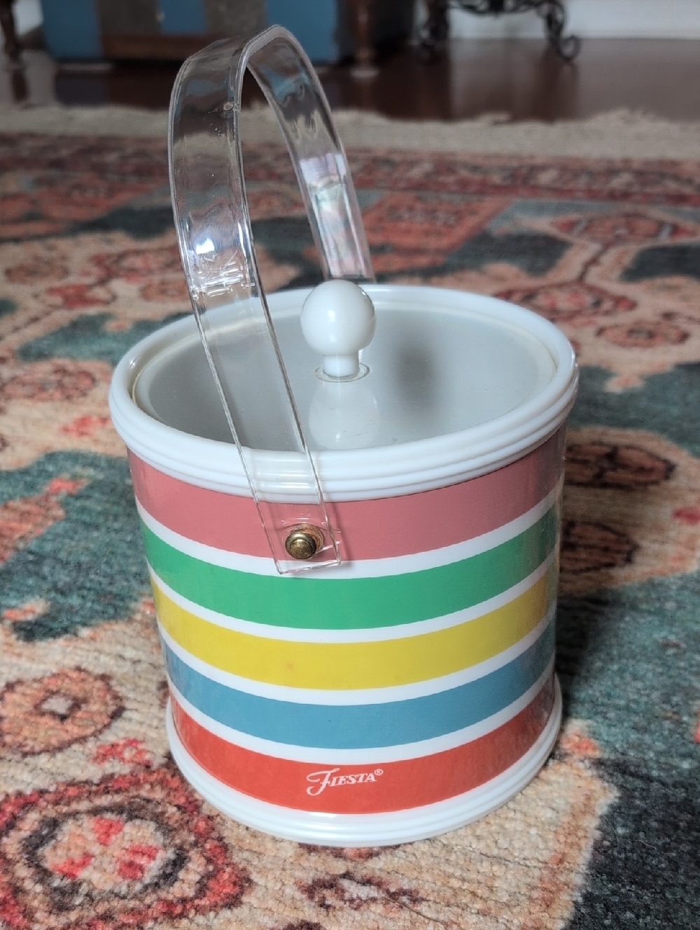 Fiesta Vintage Ice Bucket 8" Tall, Retro Color Striping